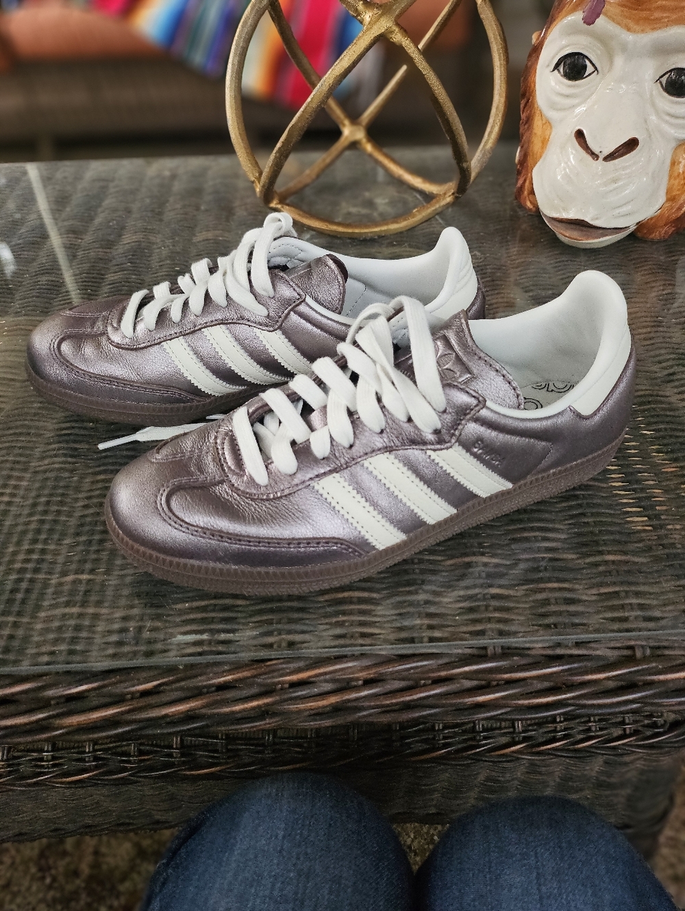 Unworn Adidas Samba OG Metallic Purple Gum Women's Sneakers Size 7 JI4219 2024